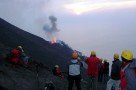 Stromboli - erster Blick auf die Gipfelkrater (beim klassischen Aufstieg über San Vincenzo)