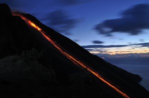 Lavaströme am Stromboli (Oktober 2014)