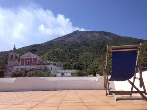 Stromboli - Dachterrasse unserer Pension