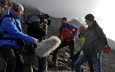 Aufstieg auf den Stromboli mit einem Filmteam vom MDR