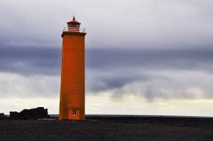 Leuchtturm an der Mündung der Skaftá