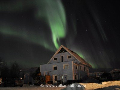 Polarlichter über unserer Pension bei Akureyri
