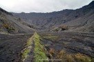 Seljavellir voller Asche (wenige Wochen nach der Eyjafjallajökull-Eruption)