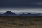 Blick vom Gullfoss zum Langjökull bei bedrohlicher Wolkenstimmung