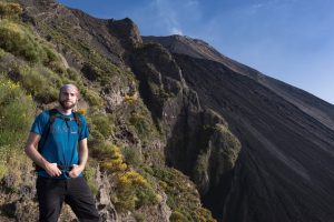 Markus auf dem alten Weg von Punta Labronzo zum Stromboli hoch