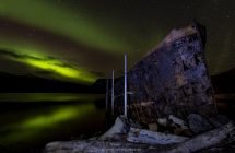 Nordlichter über Djúpavík (Westfjorde)