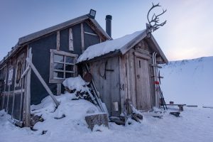 Nach der Hundeschlittentour geht's in die warme Hütte