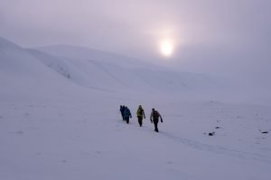 Wanderung ins Bjørndalen - whiteout vor der Brust