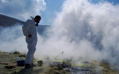 Gasmessungen auf dem Gran Cratere von Vulcano