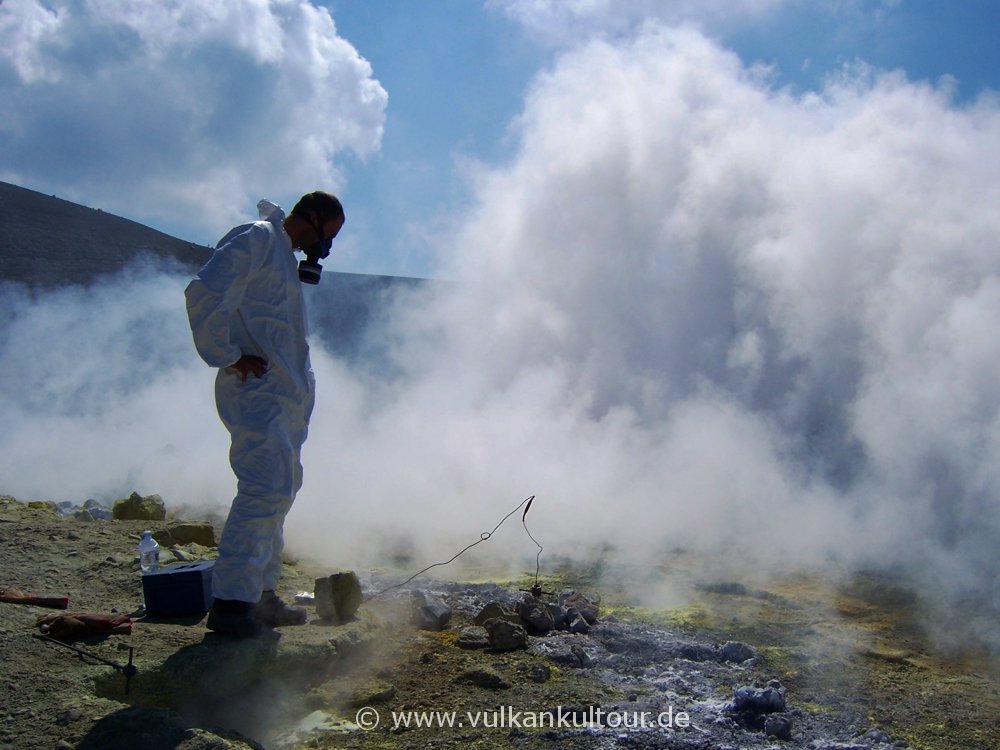 Gasmessungen auf dem Gran Cratere von Vulcano
