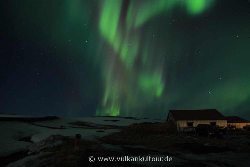 Polarlichter über Hvammsgerði (© Dr. Florian Glass)