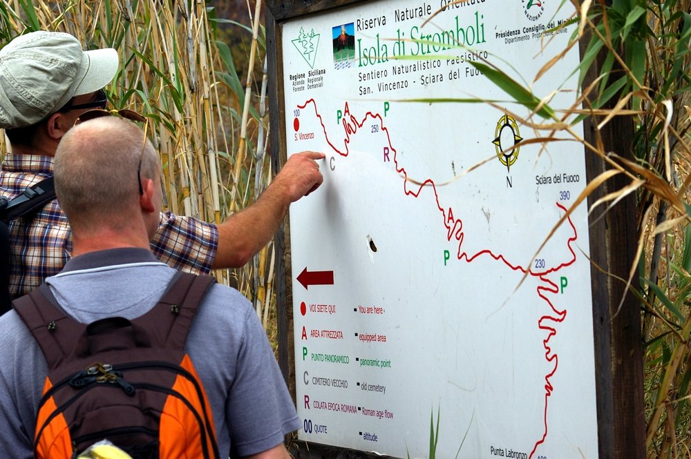 Wege erklärt auf Stromboli