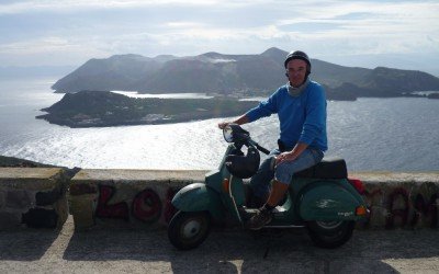 Uwe auf der Vespa - Lipari und Vulcano