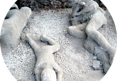 Gipsabdrücke der Opfer in Pompeji (Garten der Fliehenden)