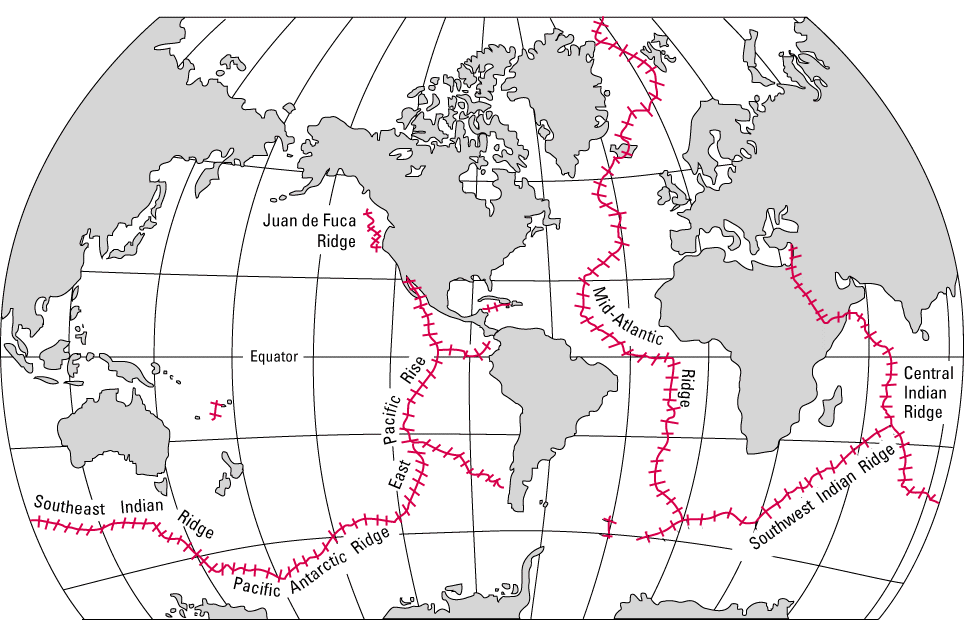 Mittelozeanische Rücken (Bildquelle: Wikimedia Commons)